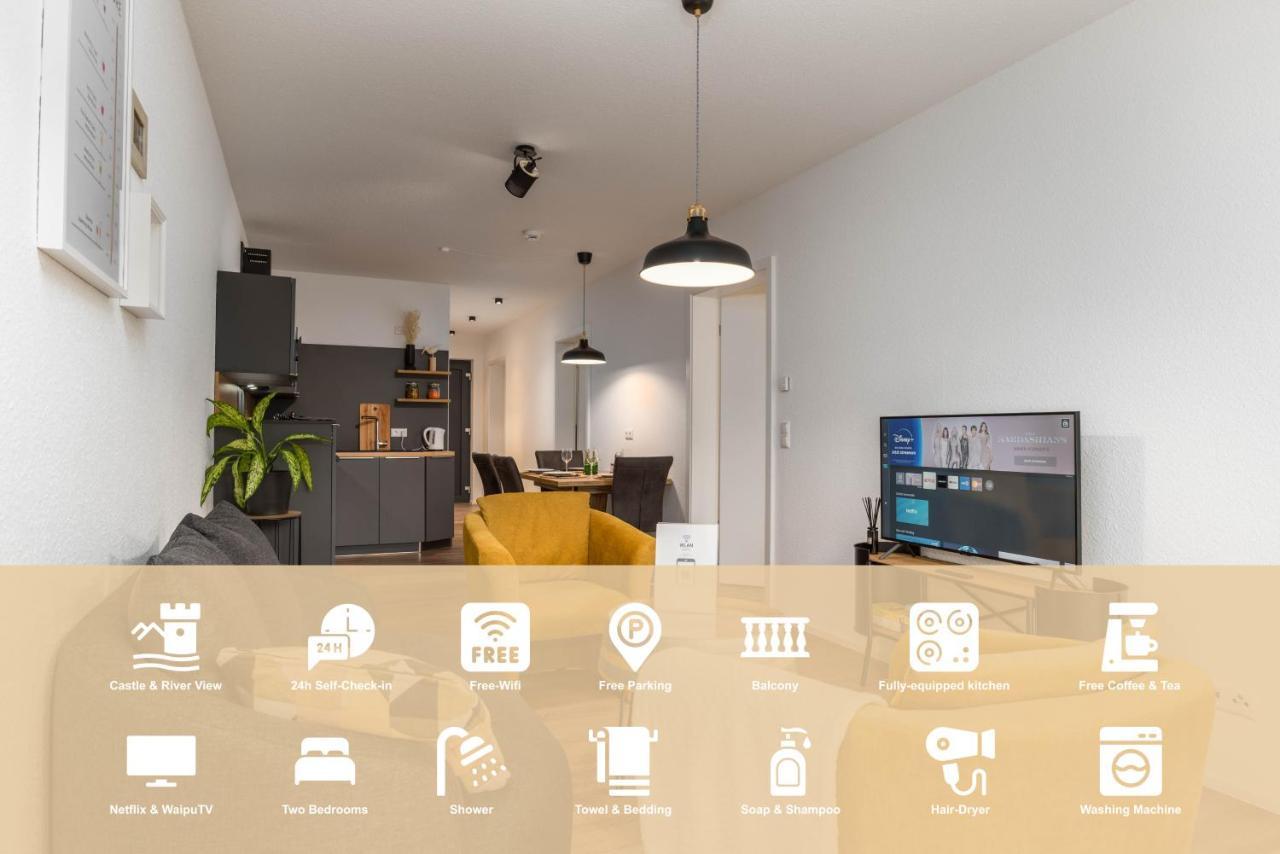 Vivamosel: Appartement Mit Mosel & Burgblick - Balkon - Parken - Aufzug - Fahrradraum كوتشيم المظهر الخارجي الصورة